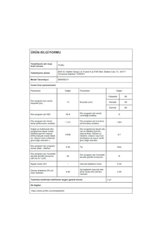 Profilo BMS682V7 6 Programlı 13 Kişilik Bulaşık Makinesi