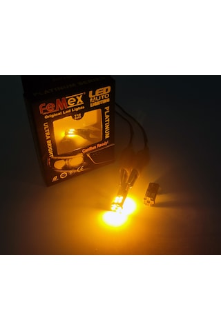 Femex T10 3030 Chip 12Ledli 650Lumen Turuncu Led Ampul Aktif Canb