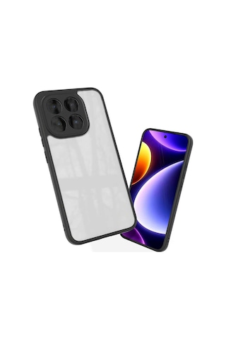 Xiaomi 15t Kılıf Kamera Korumalı Şeffaf Arka Yüzey Mkst New Roll Kapak - Siyah Siyah