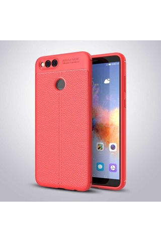 Huawei Honor 7x Kılıf Zore Niss Silikon Kapak Kırmızı