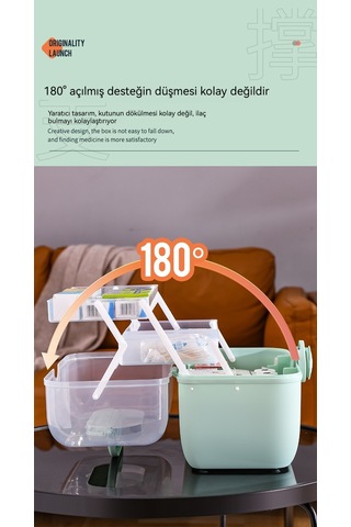 Relaxed Taşınabilir İlaç Kutusu Ev Büyük Kapasiteli Saklama Kutusu Çok Katmanlı Ev Versiyonu Tıbbi İlk Yardım Kutusu Taşınabilir İlaç Kutusu-pembe Pembe