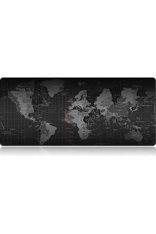 Genişletilmiş Büyük Kaymaz Dünya Haritası Desen Yumuşak Kauçuk Pürüzsüz Kumaş Yüzey Oyunu Mouse Pad Klavye Mat, Boyut: 70 X 30cm