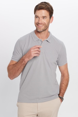 Tudors Erkek Slim Fit Dar Kesim Pamuklu Yumuşak Dokulu Serin Tutan Kumaş Düz Pike Polo Yaka Tişört-31690 Gri