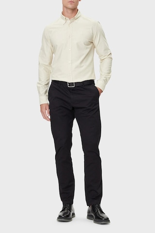 Boss Logolu % 100 Pamuk Slim Fit Düğmeli Yaka Gömlek Erkek Gömlek 50544917 131 Ekru