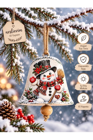 4 Tane Özel Seri El Yapımı Noel Çanları 2 7 CM