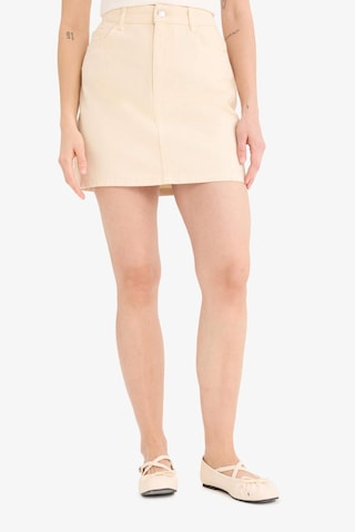 DeFacto Coool Normal Bel Gabardin Mini Etek E5346AX25SPER42 Ekru