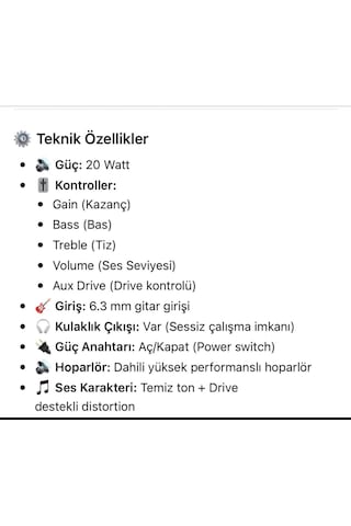 Profesyonel 20 Watt Elektro Gitar Amfisi Agl20 Jak Kablo Hediye