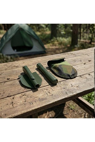 Kiwi Garden Kgms-701 Çok Amaçlı Katlanır Kürek Kamp Bahçe Kullanımı Kaymaz Sap Çok Renkli