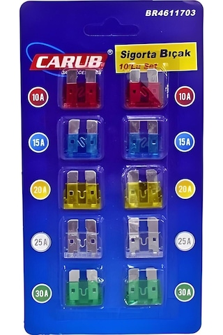 Oto Araba Standart Bıçak Sigorta Seti 10'lu Diğer