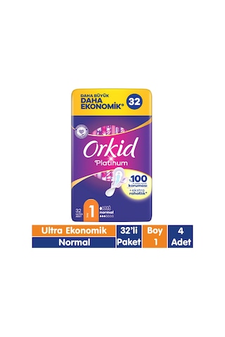 Orkid Platinum Hijyenik Ped Normal 4 x 32'li