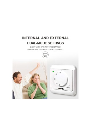 Vkemall Mekanik El Kontrollü 5-40 C Sıcaklık Regülatörü, 16a 230v Elektrikli Yer Isıtıcı Termostati