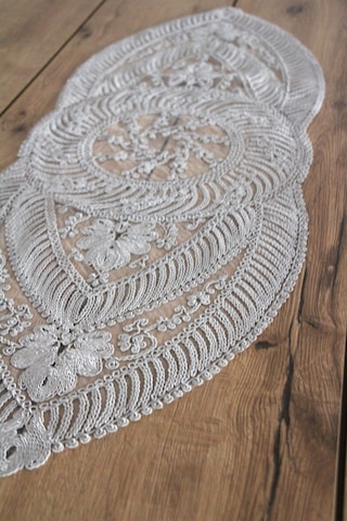 Dantel Kordon Örme Detay Masa Runner Fiskos Örtüsü 100x35 Cm 1006-ortayvrlk 001