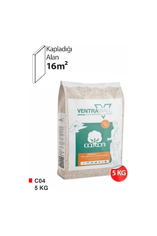 Ventrawall - Krem Renk Dekoratif Pamuk Sıva - C04 - 5 Kg