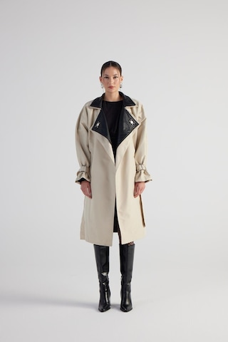 Holly Lolly Maxi Boy Kemerli Cloak Trençkot Bej