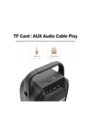 Lemestar 6.5 İnç Dış Mekan Bluetooth Hoparlörü - Bt5.0, Fm Radyo, Usb/tf Kart/dux Girişi, 1500mah Pil, El Desteği Aramalar, Taşınabilir Kumaş Kayışlı