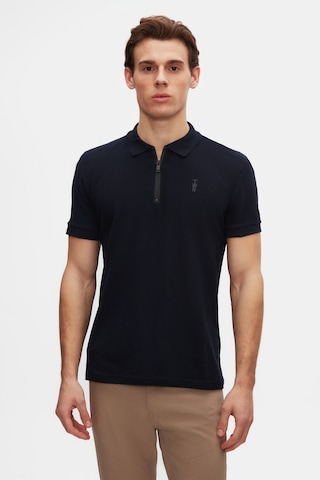 Twn Slim Fit Lacivert Pike Dokulu Yarım Fermuarlı Polo Yaka T-shirt 4ec14ortfrplo Lacivert