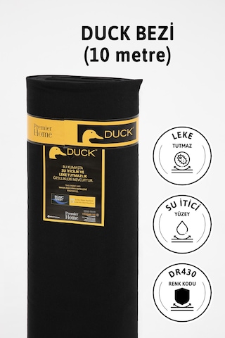 Premier Metrelik Duck Keten Kumaş Su İtici Bez 10 Metre Dr430 - S Siyah