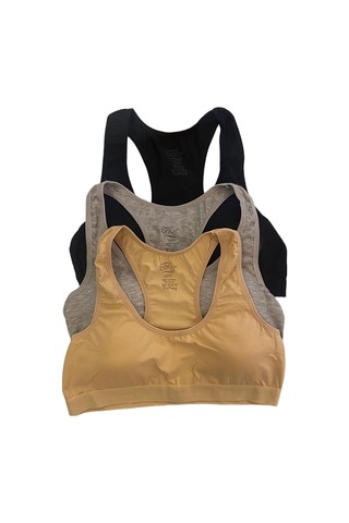 underwear bodyway 3'lü Pedli Kadın Sporcu Büstiyer 90-95 Ten Rengi - Siyah - Gri