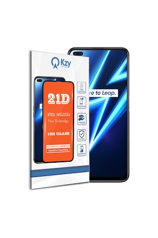 Realme 6 Pro ile Uyumlu Tam Kaplayan 21D Temperli Ekran Koruyucu Cam