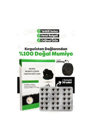 %100 Saf Mumiyo 30'lu Tablet Kırgızistan'dan İthal Shilajit