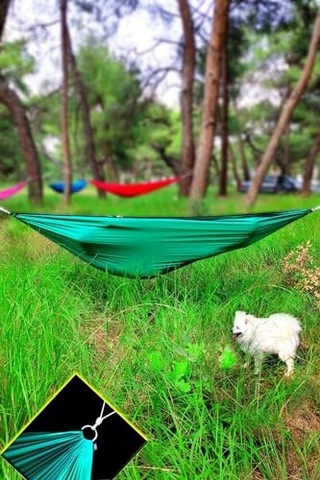 Bundera Kamp Hamağı Piknik Hamağı Bahçe Balkon Outdoor Kamp Salıncak Hamak Yeşil Açık Gri
