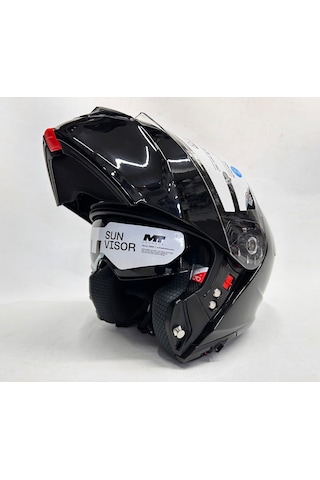 Mt Kask Fu935sv Genesis Sv Pure A1 Çene Açılır Kask Parlak Siyah Sİyah