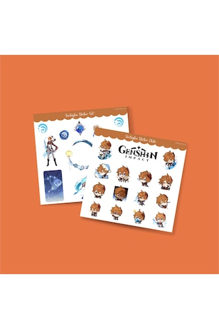 Genshin - Tartaglia 2 Adet Sticker Set Parlak Kağıt