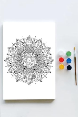 Mandala Tuval Kanvas Tablo Boyama Hobi Seti 13 50x70cm -