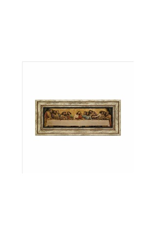Son Akşam Yemeği Baskılı Taş Tablo 20x46