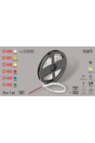 Cata Ct-4480 5 Metre 10 Çip Şerit Led İç Mekan Çeşitleri (470950399)
