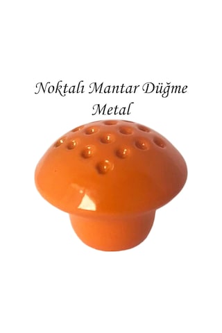 8 Adet Turuncu Noktalı Mantar Düğme Kulp Çocuk Bebek Mobilya Çekmece Dolap Kapak Kulbu Metal Kulp Aksesuarları Vidalı