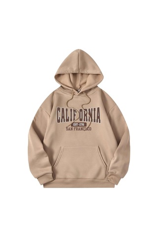 Unisex California Baskılı Sweatshirt Siyah