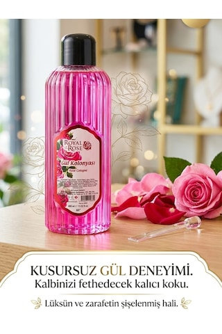 Royal Rose 60 Derece Doğal Esanslı Gül Kolonyası 400 ML