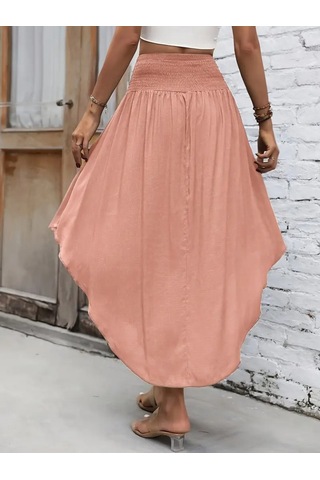 Kadın Yüksek Bel Belden Bağlamalı Asimetrik Kesim Detaylı Sandy Etek Karışık Çok Renkli