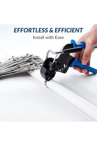 Xuweiwei 1 Adet Mavi 12mm Genişlik Metal Bağlantı Lastiği Sıkma Kesme Paslanmaz Çelik Kablolu Bağlama Pensesi