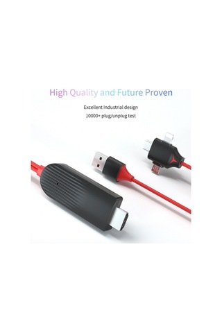 Flybuy Mirascreen L7-8 8 Pin Mikro Usb Usb-c/hdmı Dönüştürücü 2m Kablo