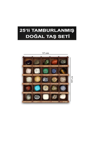 Doğal Taş 25 Li Tamburlanmış Doğal Taş Seti Bt073 Çok Renkli