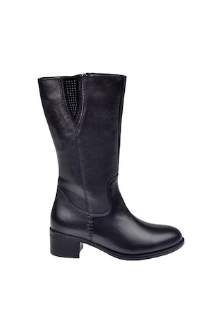 Pullman Hakiki Deri Kısa Kadın Çizme Voy-9289 Siyah-siyah Siyah