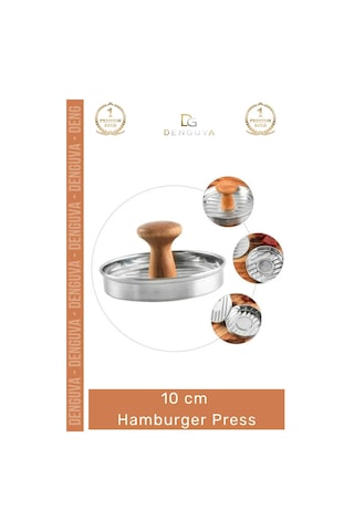 Köftekalıbı Profesyonel Metal Ahşap Saplı Gurme Köfte Şekillendirici Izgara 10 Cm Hamburger Press Çok Renkli