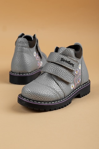 Şirin Bebe Ortopedik Cırtlı Gri Kız Çocuk Bot-2124 Gri