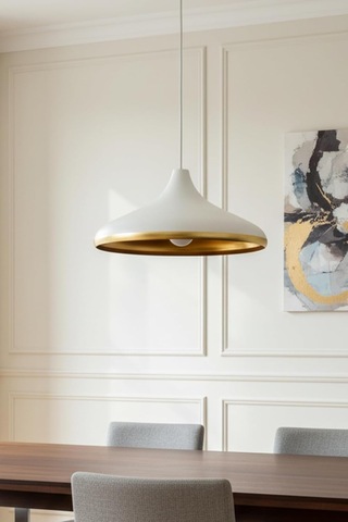 Nova Gold Metal Sarkıt Avize, Bohem Tavan Lambası Ve Salon Oturma Odası Aydınlatması - Beyaz - 35 Cm Modern Dek Çok Renkli
