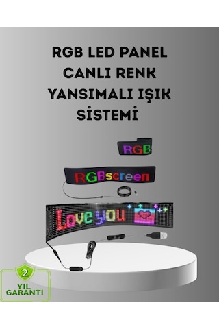 Akıllı Led Matrix Panel Usb Bağlantılı Kaydırmalı Yazı Ve Animasyon Desteği Renkli