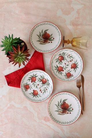 Kerramika Nar Ege Pasta Tabağı 20 Cm 4 Adet 23800-01 Çok Renkli