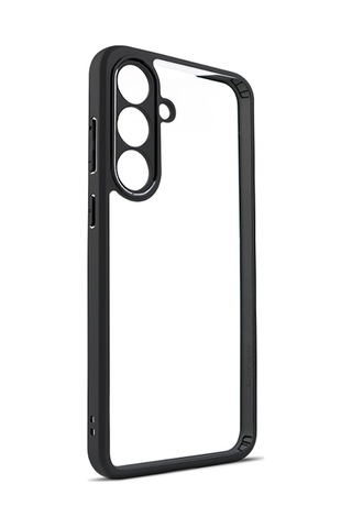 Samsung Galaxy Uyumlu S25 Fe Kılıf Kamera Korumalı Şeffaf Arka Yüzey Zore New Roll Kapak Siyah