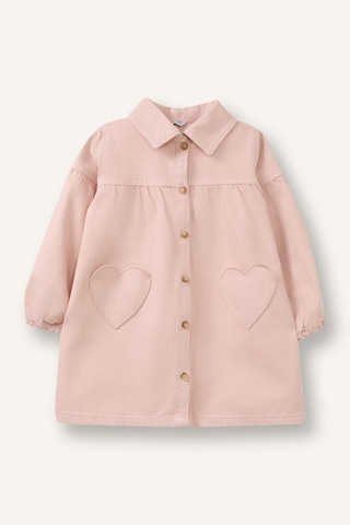 Defacto %100 Pamuk Uzun Kollu Denim Elbise Kız Bebek G8899a526spbr134 Pembe-br134