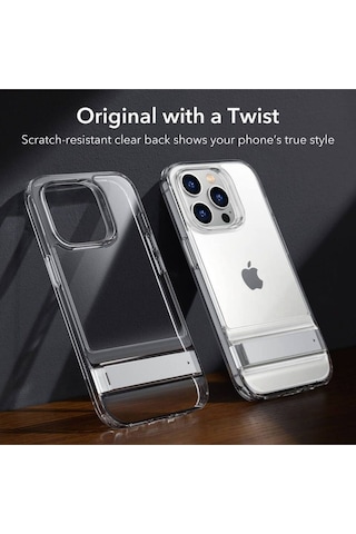 Apple Uyumlu iPhone Esr 15 Kılıf Standlı Şeffaf