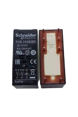Schneider 2 Kutuplu 24v Dc 8a 8 Pinli Role