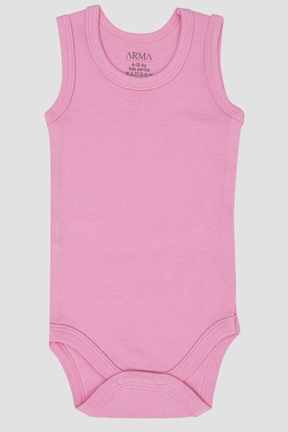 Arma Yıldız %100 Organik Pamuklu Pembe Bebek Atlet Çıtçıtlı Zıbın Body 5'li Paket Pembe