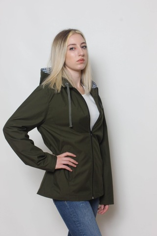 CottonCool Kadın Kapüşonlu Yağmurluk & Rüzgarlık Haki CottonCool Kadın Kapüşonlu Yağmurluk & Rüzgarlık Haki