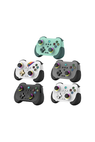 Z01 Pc/ps4/ps3/Apple Uyumlu iOS/switch/android Telefon Tv Tablet Titreşimli Rgb Bluetooth Joystick Gamepad Yeşil